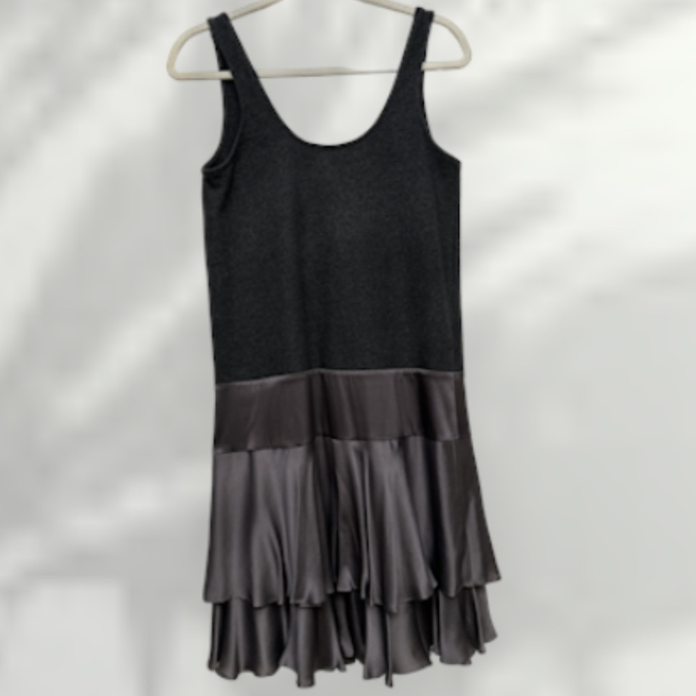 Diane Von Furstenberg GRAY Scoop Neck Sleeveless Knee-Length Shift Dress Sz 10 - Picture 6 of 6